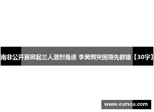 南非公开赛掀起三人激烈角逐 李昊桐突围领先群雄【30字】